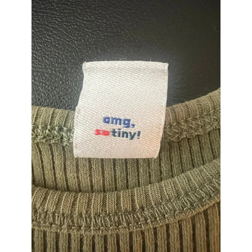 Old Navy Ribbed Short Sleeve Bodysuit Sage Green 6-12M Baby Onesie (0958)